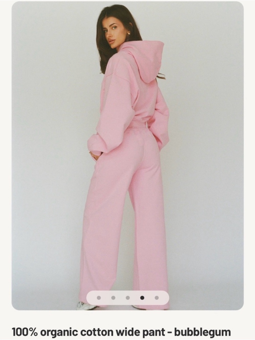 NWT Layere Organic Cotton Wide leg sweatpants- Bubble Gum